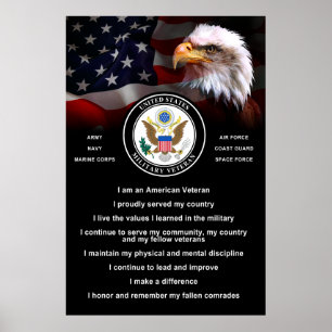 United States Military VETERAN Creed Poster
