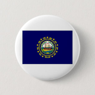 United States New Hampshire Flag 6 Cm Round Badge