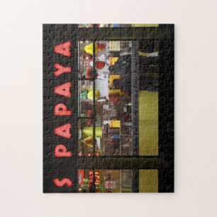 United States, New York. Grey's Papaya: window Jigsaw Puzzle