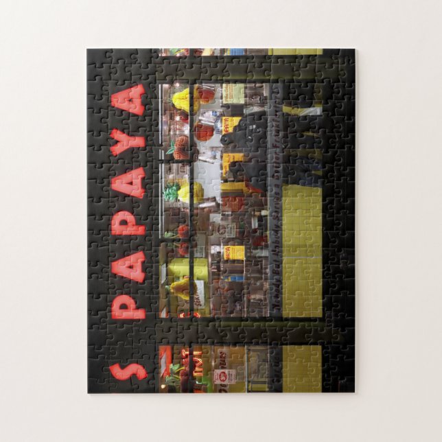 United States, New York. Grey's Papaya: window Jigsaw Puzzle (Vertical)