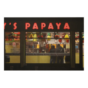 United States, New York. Grey's Papaya: window Wood Wall Art