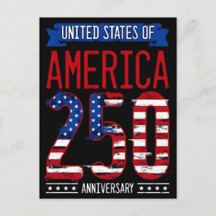 United states of america 250 anniversary holiday postcard