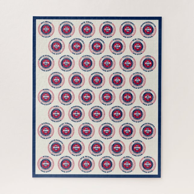 United States of America 50 States Patriotic Jigsaw Puzzle (Vertical)