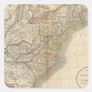 United States of America 5 Square Sticker