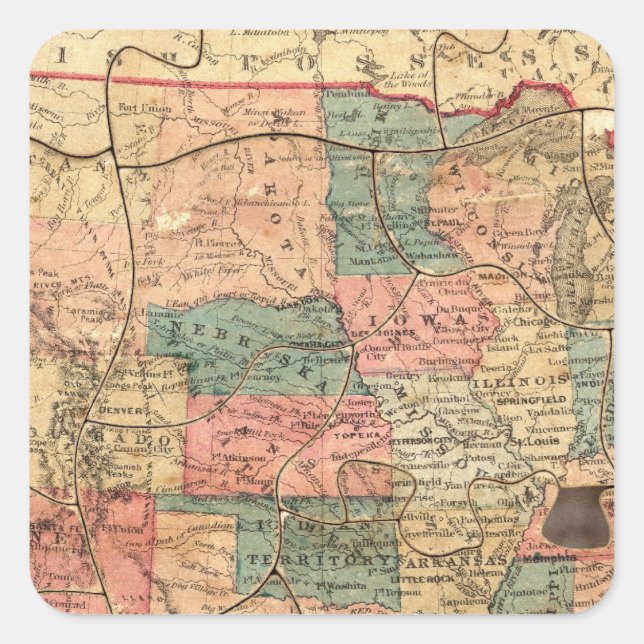 United States of America 8 Square Sticker (Front)