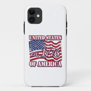 United States Of America est 1776 US Flag distress iPhone 11 Case