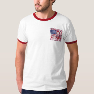 United States Of America est 1776 US Flag distress T-Shirt