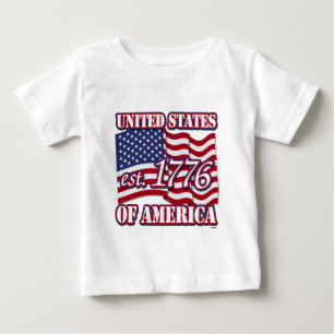 United States Of America est 1776 with USA Flag Baby T-Shirt