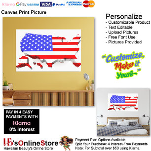 United States of America Flag Canvas Print Picture
