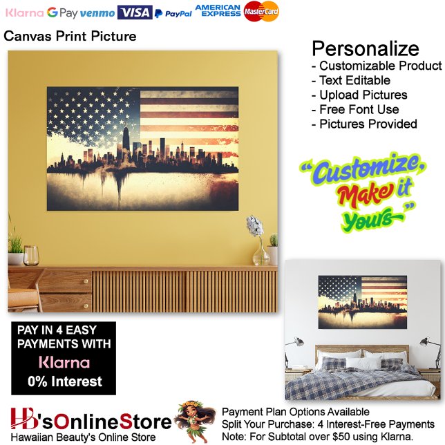 United States of America Flag Canvas Print Picture (United States of America Flag Canvas Print Picture 14.)