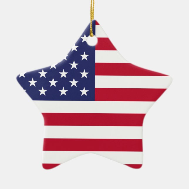 United States of America Flag Ceramic Tree Decoration (Front)