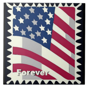 UNITED STATES OF AMERICA FLAG FOREVER STAMP TILE