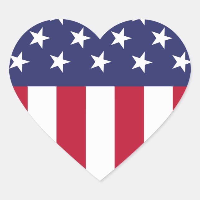 United States of America Flag Heart Sticker (Front)