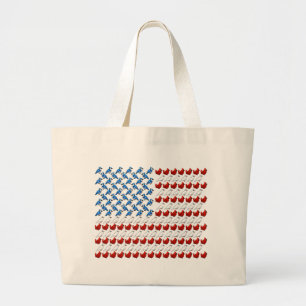 United States of America Flag made of Birds Large Tote Bag