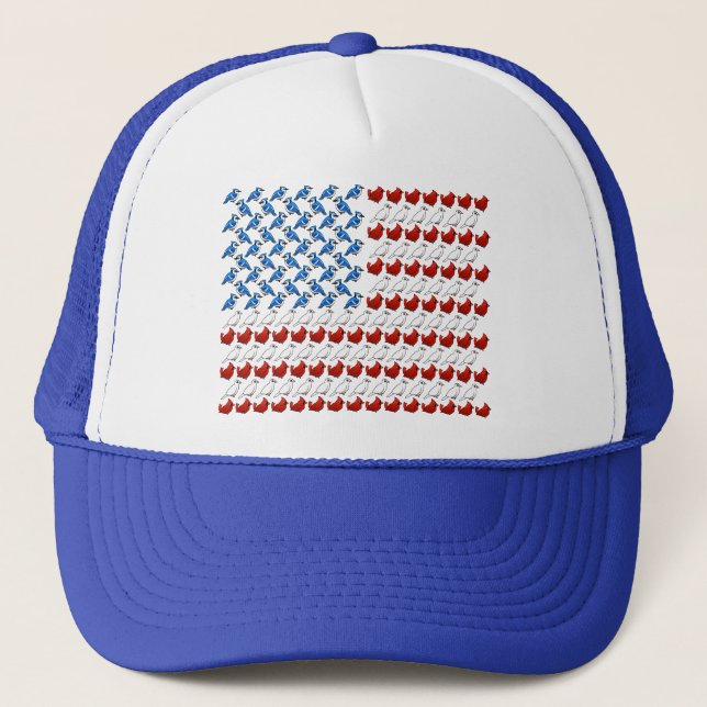 United States of America Flag made of Birds Trucker Hat (Front)