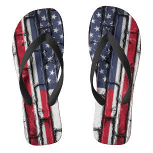 United States of America Flag old Grunge Jandals