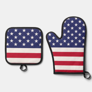 United States of America Flag Oven Mitt & Pot Holder Set