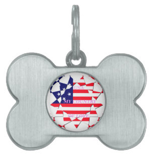 United States of America Flag Pet ID Tag