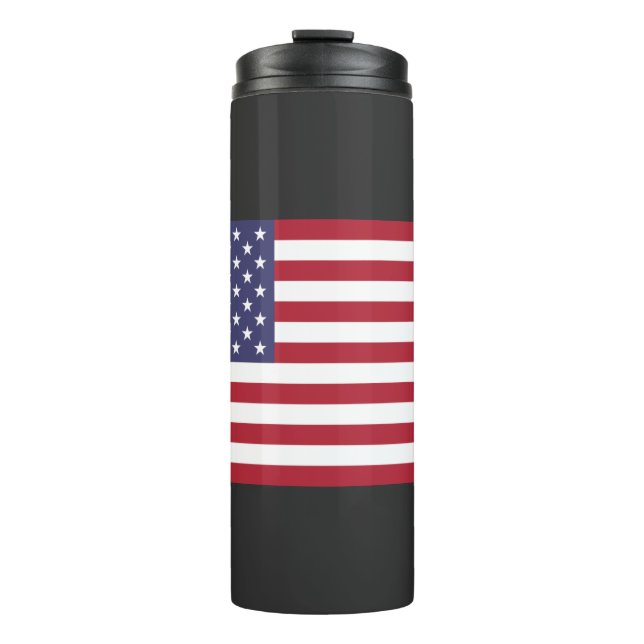 United States of America flag red white and blue Thermal Tumbler (Front)