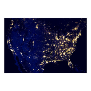 United States Of America From Space Poster