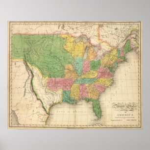 United States of America History Map Poster