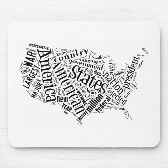 United States of America in Tagxedo Mouse Pad (Front)