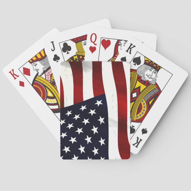 UNITED STATES OF AMERICA MAP AND FLAG PLAYING CARD (Back)