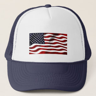 UNITED STATES OF AMERICA MAP AND FLAG TRUCKER HAT