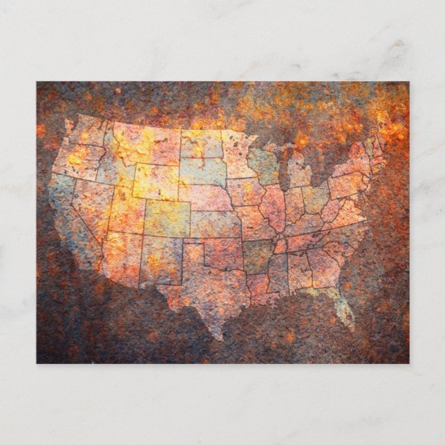 United States of America Map Postcard (Front)