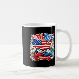 United states of america patriotic graphic, usa ma coffee mug