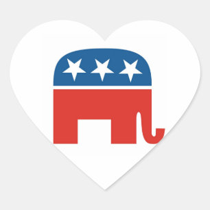 united states of america republican party elephant heart sticker