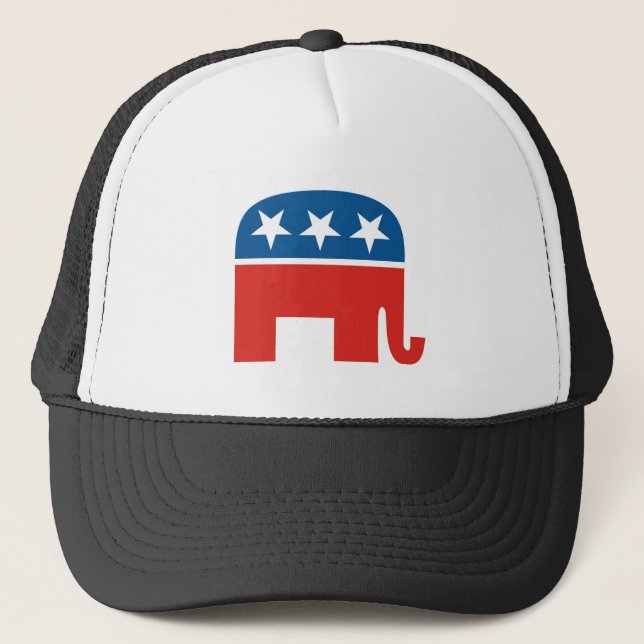 united states of america republican party elephant trucker hat (Front)