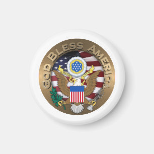 United States of America Seal - God Bless America Magnet