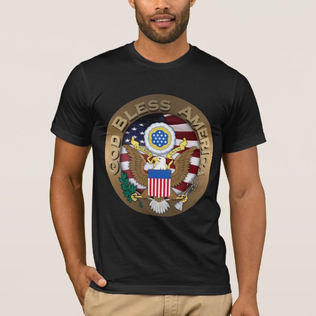 United States of America Seal - God Bless America T-Shirt (Front)