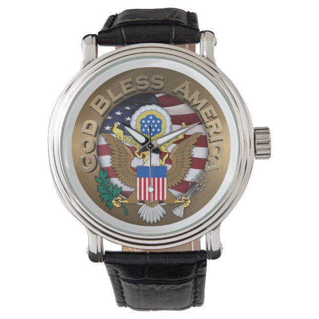 United States of America Seal - God Bless America Watch (Front)