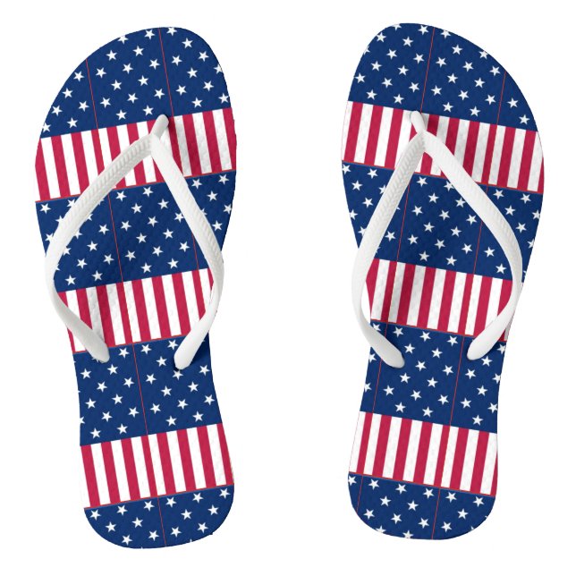 United States of America Slim Adult Flip Flops  (Footbed)