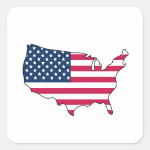 United States of America Square Sticker