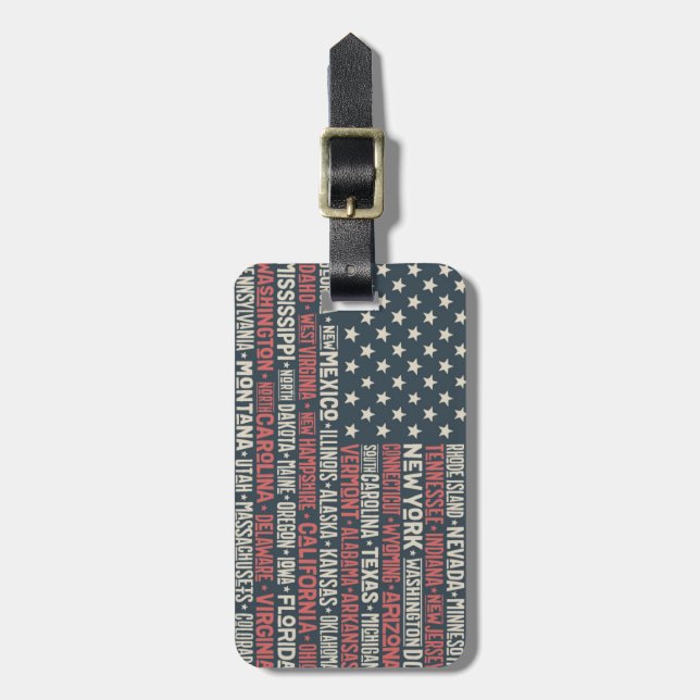 United States Of America |States & Capitals Luggage Tag (Front Vertical)