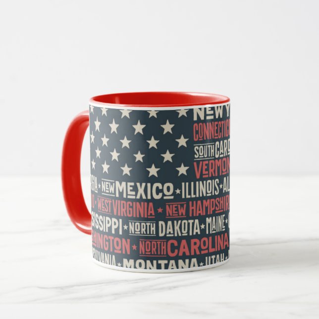 United States Of America |States & Capitals Mug (Front Left)