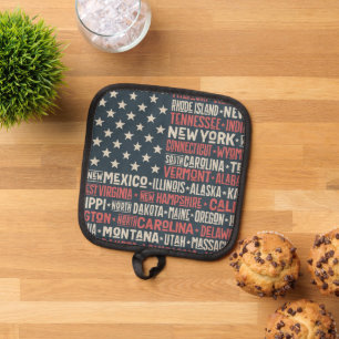 United States Of America States & Capitals Pot Holder