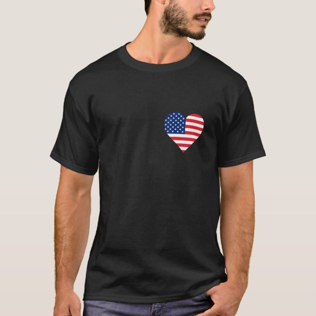 United States of America US Flag Heart Gifts USA L T-Shirt (Front)