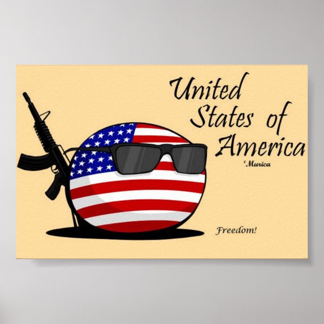 United States of America (USA) Countryball Poster (Front)