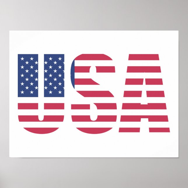United States of america USA Flag letter design Poster (Front)