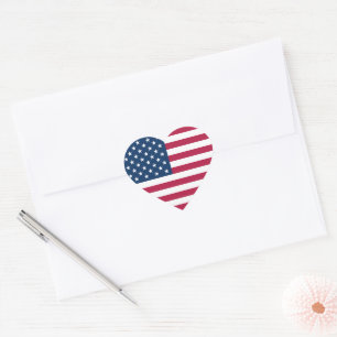 United States of America USA flag patriotic Heart Sticker