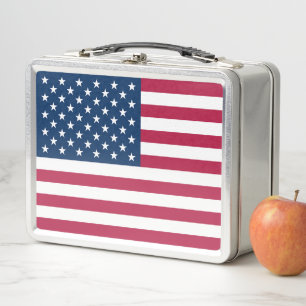 United States of America USA flag patriotic Metal Lunch Box