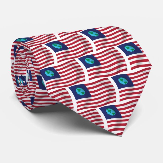 United States of Earth Flag Tie (Rolled)