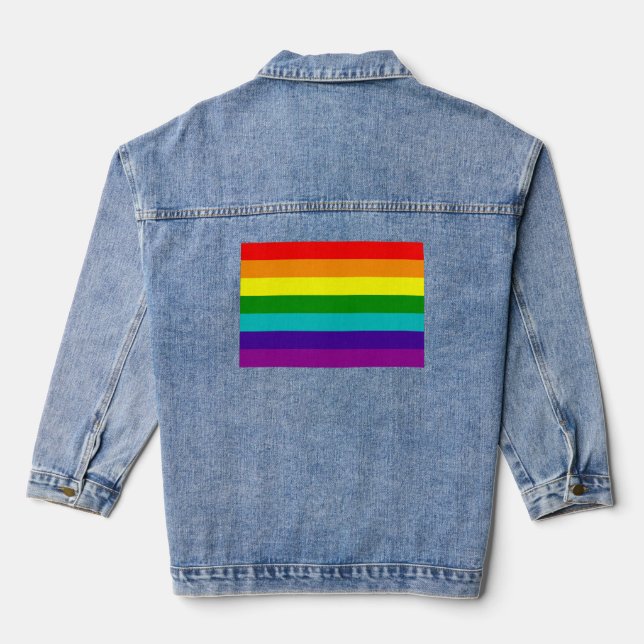 UNITED STATES OF EQUALITY RAINBOW FLAG  DENIM JACKET (Back)