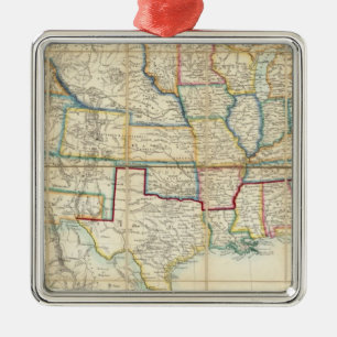 United States Of North America 2 Metal Tree Decoration