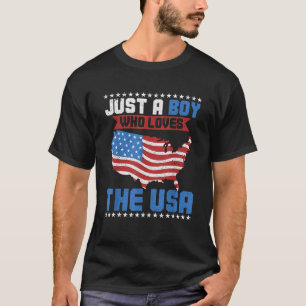 United States Patriotic American USA Flag Boys 4th T-Shirt