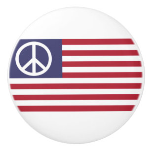 United States Peace Flag Ceramic Knob